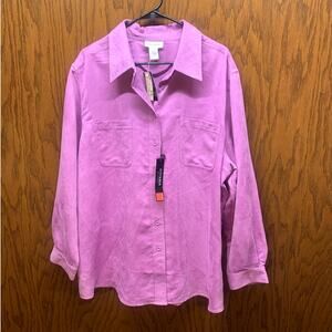 Avenue Plus Size Button Shirt